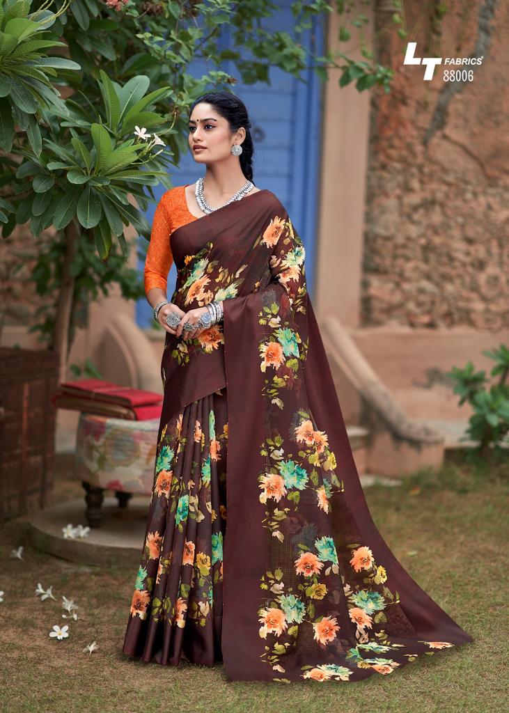 Lt Chitralekha Fancy Ethnic Wear Printed Georgette Designer Saree Collection